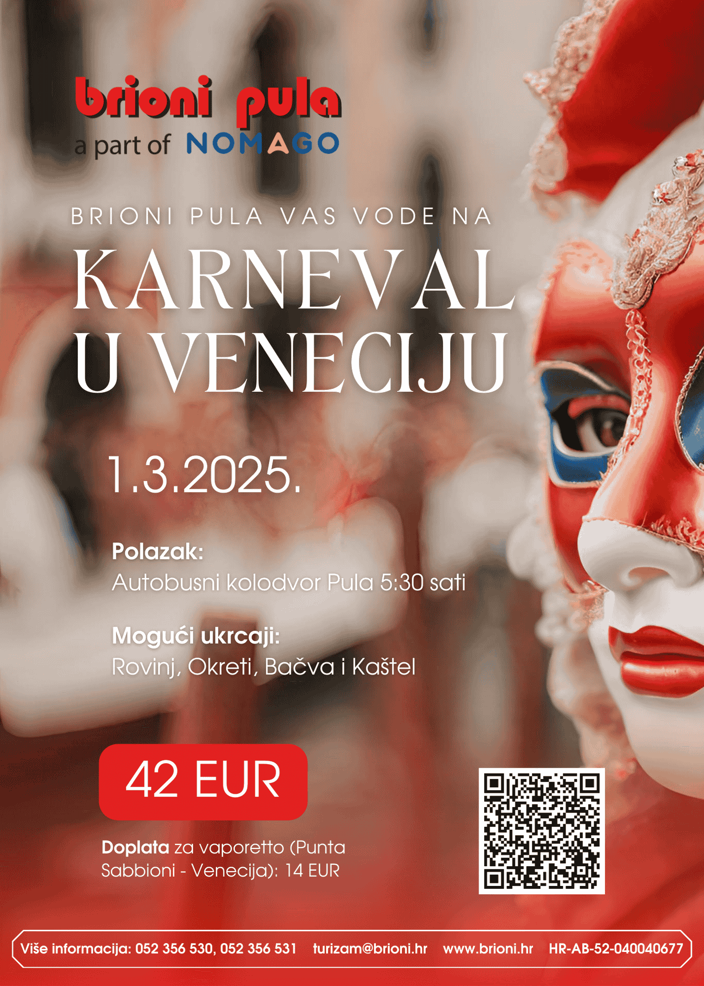 Karneval u Veneciji s Brioni Pula